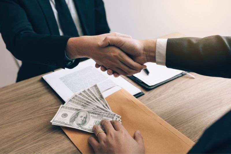 Shaking hands with private money lender